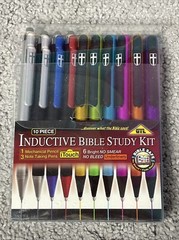 G.T. Luscombe Inductive Bible Study Kit 1-Pencil 3-Pens 6 Underliners Religious