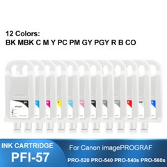 PFI-57 Empty Ink Cartridge With Chip For Canon PRO-520 540 540s 560s 12*700ML
