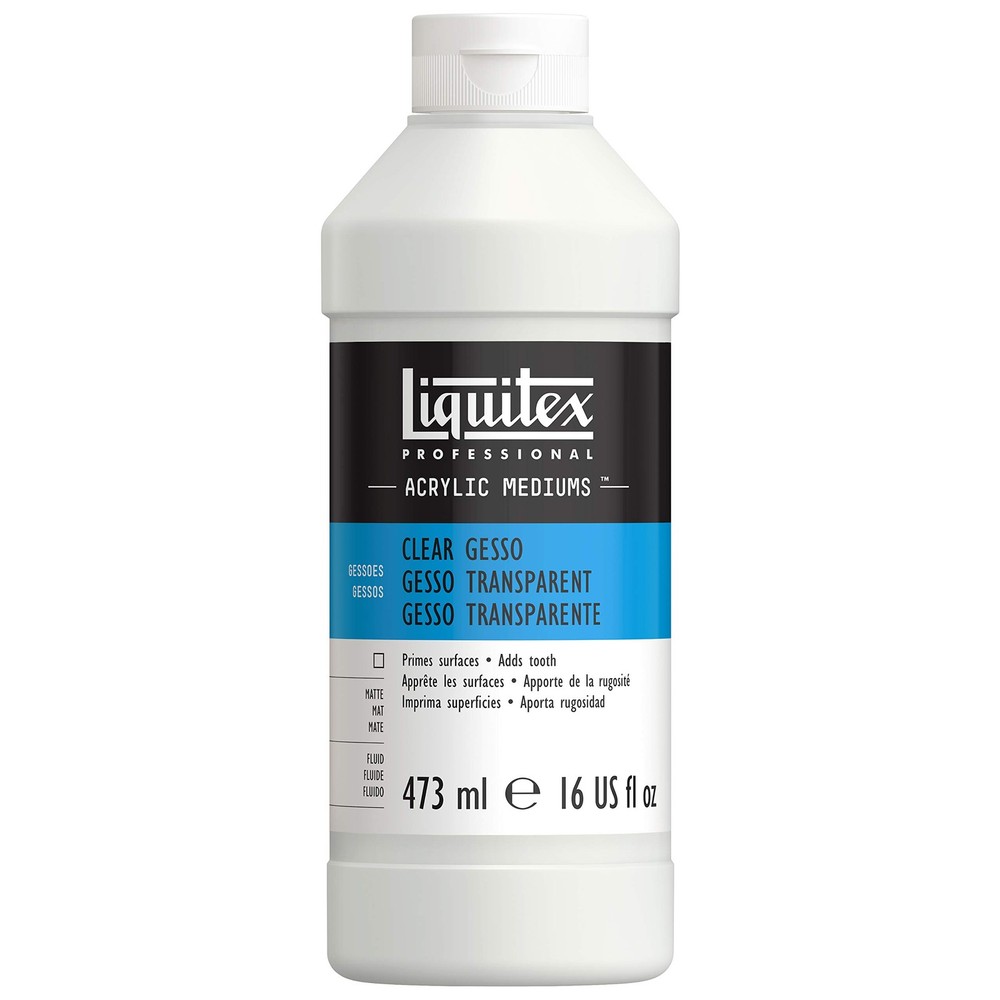 Professional Gesso Surface Prep Medium, 473ml (16-oz), Clear