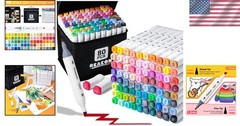 Vibrant 80-Color Fine & Chisel Tip Marker Set – Perfect for Sketching & Coloring