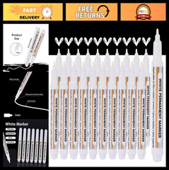 40 Pack White Acrylic Paint Markers Set – Quick-Drying, Waterproof, Multi-Surfac
