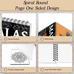 Mandala Coloring Books for Adult Women Spiral Bound Page Printed RED
