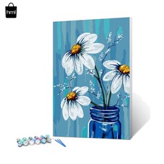 Artful Framed Paint by Numbers Kit – Relaxing DIY Floral Painting Experience