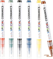Underglaze Ceramic Markers Set of 6 Vibrant Colors for Porcelain Pottery Glaze