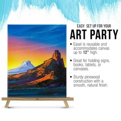 4 Pack 12″ Wood Display Stand A-Frame Artist Easel Tripod Tabletop Canvas Holder