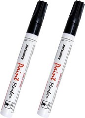 Black Paint Pens Permanent Markers – 2 Pack Oil Based Quick Dry Waterproof Ma…