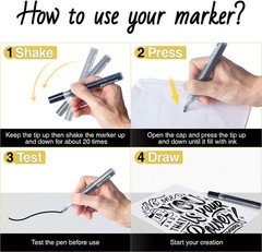 8 Pack Black Acrylic Paint Markers for Rock, Wood & Art Projects – Non-Toxic