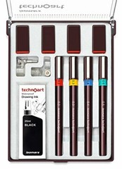 Isomars Fineliner Technical Drawing Pens Stands Waterproof Drawing Ink Set Of 4