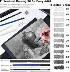 Professional Drawing Kit with Graphite Charcoal