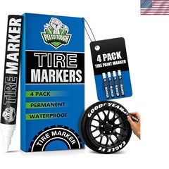 Multi-Purpose White Tire Paint Pens – Durable 4 Count for Vehicle Customization