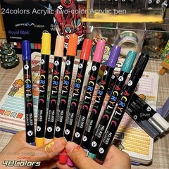 Professional Acrylic Paint Markers Dual Tip Fine Brush Pens for Stone Wood