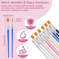 Acrylic Paint Brushes 48 Pcs, Watercolor Canvas Face Art Set, Multicolor