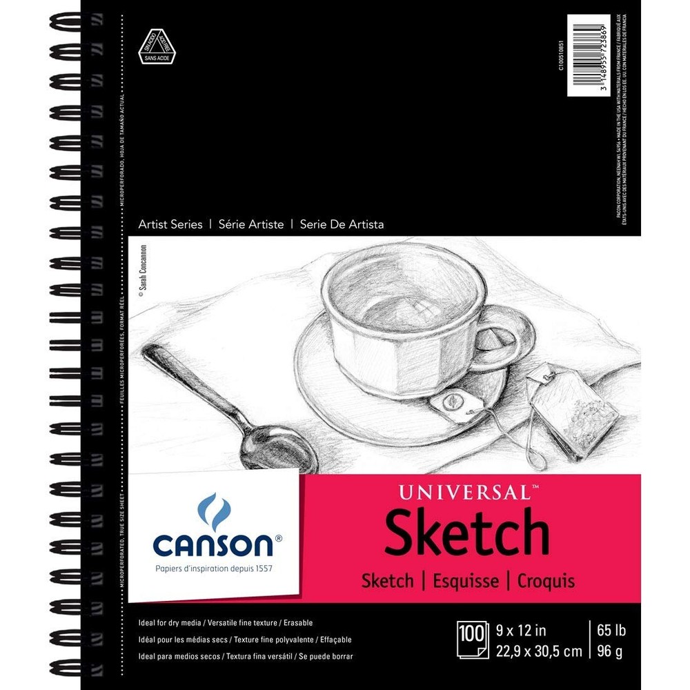 Canson Universal Heavyweight Sketch Pads, 9 in. x 12 in., 100 Sheets