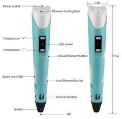 3D Printing Pen Set Doodle Printer Drawing 20 Colours PLA Filament Gift For Kid