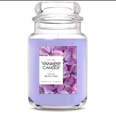 Yankee Candle Lilac Blossoms Large Jar 22oz Scented Purple Floral Candle NEW