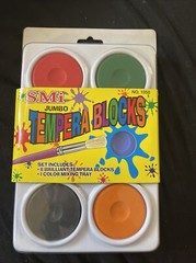 NEW Jumbo Tempera Paint Blocks 6 Pack School Mate Inc. Nice Colors New Sealed