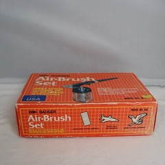 Vintage Badger Air Brush Set Model 350-3 Single Action Air Brush & Accessories
