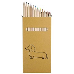 12 x ‘Dachshund Side View’ Long 178mm Coloured Pencils / Pencil Set (PE00084057)
