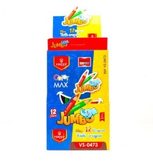 Vertex 12 Jumbo Colored Pencils Set Wood Drawing Art School Supplies + Sharpener