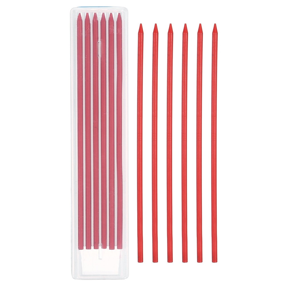 12Pcs, 2.8mm Carpenter Pencil Refill Solid Dry Pencil Refill Red
