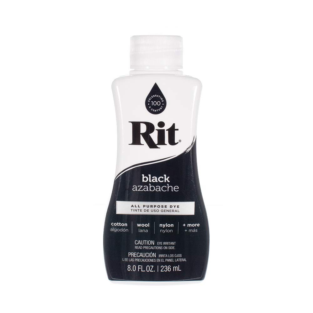 Rit Dye Liquid – Wide Selection of Colors – 8 Oz. (Black) Black