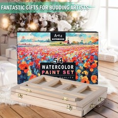 54 Pieces Watercolor Paint Set with Tabletop Easel, Complete Starter Painting…