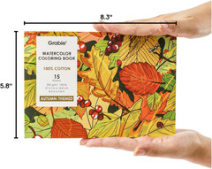 Watercolor Coloring Book, 15 Sheets A5 (8.3 X 5.8),Watercolor Book for Adults…