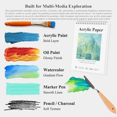 White Acrylic Paint Sketchbook – 9×12 Inch – Pack of 1