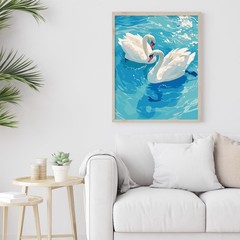 Paint by Numbers Kit for Adults Beginner, Pure Swan Easy Adult Paint by Number