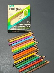 Pedigree Colored Art Pencil Crayons Empire Plast-o-Led 18 count Vintage 1974