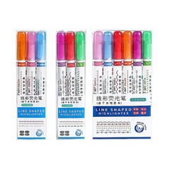 Quick-drying Colorful Curve Highlighters Cute Hand Creative Marker Linear Pen ET