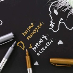 Metallic Marker Pens, Gold and Silver Metallic Permanent Markers for Artist