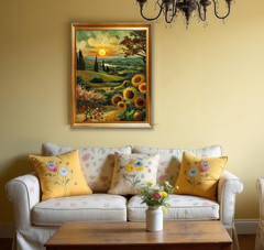 Sunflower Paint by Numbers for Adults Beginner, Vvillage Landscape Paint by Numb