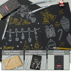 PANDAFLY Gold Silver White Gel Pens, 1Mm Extra Fine Point White Pen for Art High