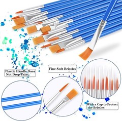 Versatile 60-Piece Paint Brush Set: Round & Flat Brushes for All Art Styles