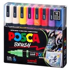 💥NIB💥 Uni POSCA PC-5BR Water-Based Paint Markers 16-Color Set [GENERIC COLORS]