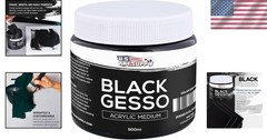 Non-Toxic Black Gesso Primer – 16.9oz for Stunning Oil & Acrylic Paintings