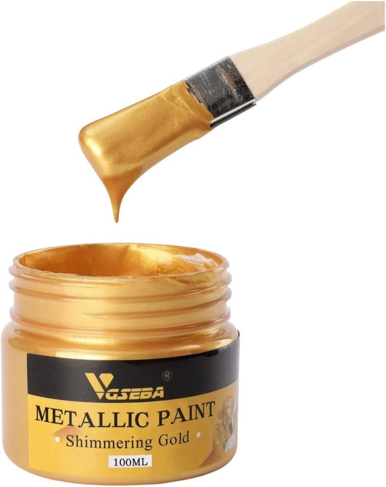 Acrylic Paint Metallic Gold, Non Toxic, Non Fading, 100Ml Gold Leaf Paint for Ar