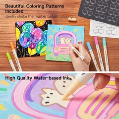48 Colors Dual Tone Acrylic Paint Markers, 24 Pack Acrylic Paint Pens Set for…