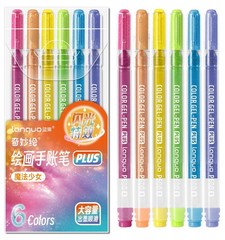 6 PCS Glitter Gel Pens 1.0mm Point Large Capacity Ink For Adult Coloring Drawing
