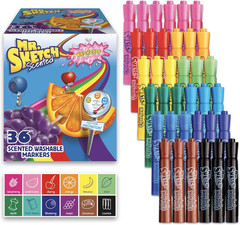 Scented Washable Markers, Chisel Tip Marker, Assorted Colors, 36 Count – Fun for