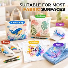 72 Colors Dual Tip Acrylic Paint Markers, Fabric Decorating Kits Water-Based…