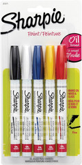 Sharpie Oil-Based Paint Markers, Fine Point, 5 Count – Great for Rock Painting