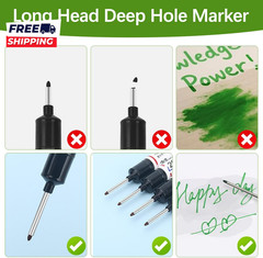 Long Head Deep Hole Marker Pens 15PCS Long Nib Marker 20Mm Quick Dry Waterproof