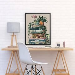 CSZPPQAF Floral Stack of Books Paint by Numbers Kit for 16X20 inches, PB219-1