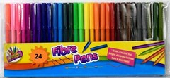 Artbox 24 fine tip fibre colouring pens – pack of 24 assorted colours Brand New
