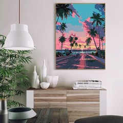 Landscape Paint by Numbers Kit for Adults Beginner,Sunset Adult Paint by Number