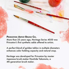 Heritage, Series 4050, Synthetic Sable Paint Brush for Watercolor, Liner, 2