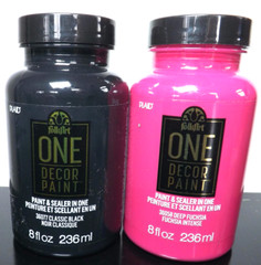Lot of 2: FolkArt One Decor Paint & Sealer in One 8 oz EggShell Finish Brand New