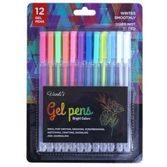 Vanli’s Gel Pens for Kids and Adults, 12 Bold Colored Ballpoint Pens in